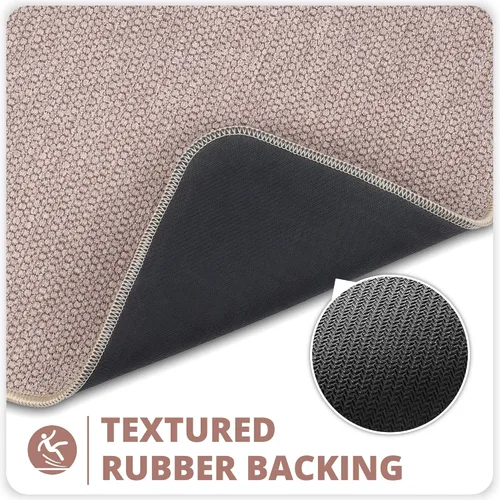 Vista 4 de Tapete de baño ultrafino, con base de goma, antideslizante, secado rápido, lavable a máquina, pelo bajo, absorbente, para ducha exterior, fregadero
