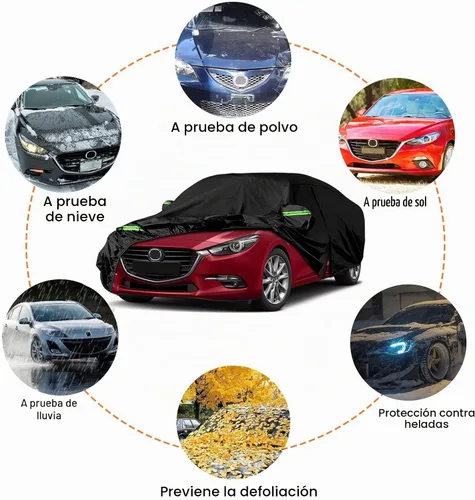 Vista 6 de Funda impermeable de repuesto para Mazda 3 Sedán 2004-2024, 6 capas para todo tipo de clima, fundas para automóvil de ajuste personalizado para todo