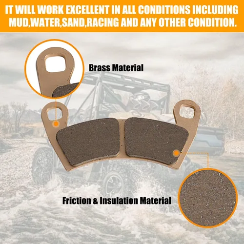 Vista 5 de Pastillas de freno sinterizadas compatibles con Polaris Ranger 500 570 700 800 900 XP700 XP800 XP900, Crew 570 EV, Polaris RZR 900 Replaces 1911228