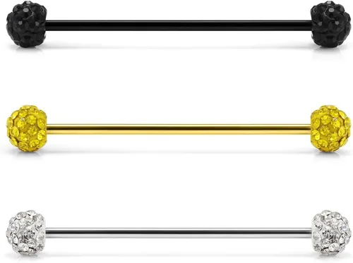 Vista 16 de Ruifan Piercings de 14 g de acero inoxidable Industrial Barbell para cartílago de la oreja joyería1 1/2 pulgadas (38 mm)