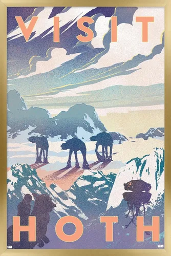 Vista 20 de Trends International Star Wars: Hoth - Póster de pared Visit Hoth, 14.725 x 22.375 pulgadas, versión enmarcada de madera de granero