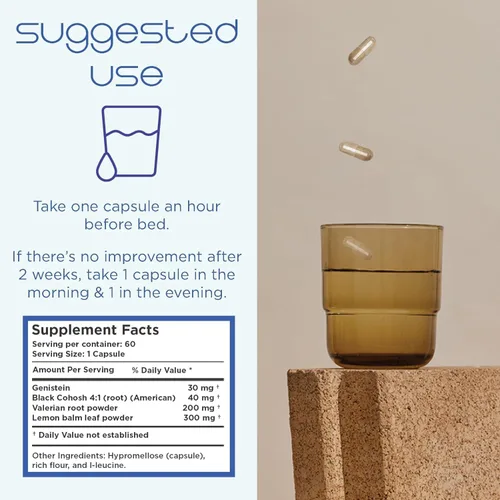 Vista 5 de EstroCap Heale Health - Suplementos para la menopausia para mujeres, vitaminas para alivio de la menopausia para sofocos y sudores nocturnos, ayuda