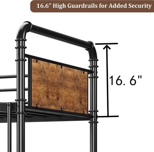 Vista 5 de Garvee Industrial Twin Over Twin Bunk Bed, Convertible to 2 Separate Single Beds, Sturdy Metal Bunk Bed, Detachable Ladder & High Safety Guardrails
