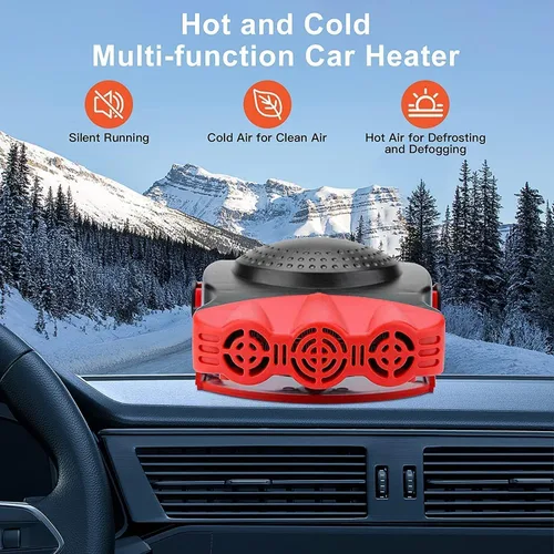 Vista 3 de Leaflai Calentador de automóvil de 12 V, ventilador de calefacción o enfriamiento rápido 2 en 1, descongelador de calentamiento rápido, enchufe