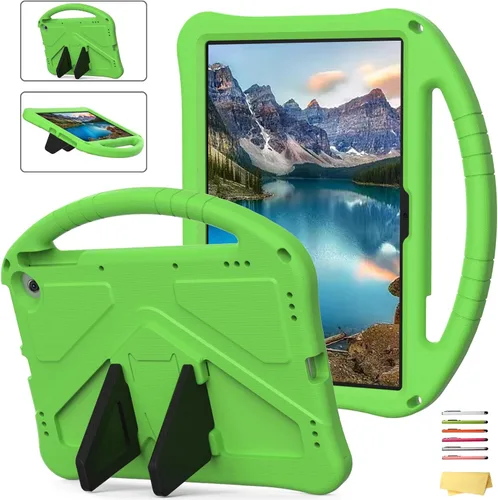 Vista 21 de Funda para tablet Kindle Fire 7 para niños (12.ª generación, versión 2022) con mango de pie de apoyo de forraje resistente, espuma EVA suave, a
