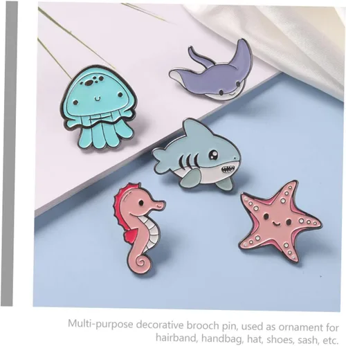 Vista 9 de 10 Pcs Sea Life Brooch Clothing Zinc Alloy Badge