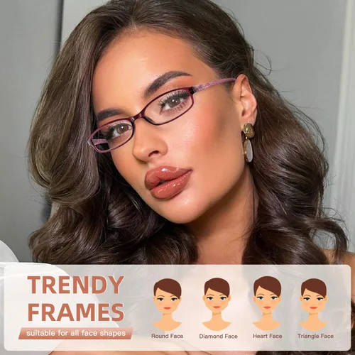 Vista 2 de Reading Glasses for Women,6 Pack Blue Light Blocking Glasses for Women,Fashion Readers with Spring Hinge Eyeglasses