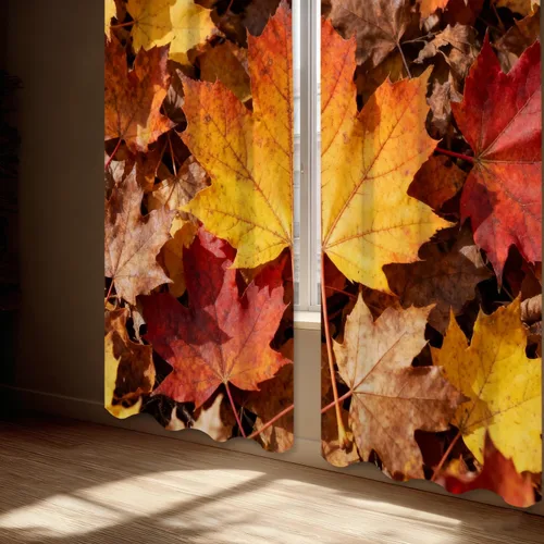 Vista 179 de Shrahala Orange Autumn Autumn Blackout Curtain Tiers, Fall Kitchen Valance Light Blocking Tier Drapes with Rod Pocket, 2 Pack 26 X 24 in
