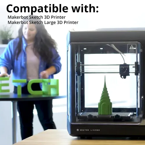 Vista 4 de MakerBot 375-0048A - Filamento PLA para bocetos para impresora 3D de bocetos y impresora 3D grande (negro verdadero, 2.2 libras) 1.75 Mm Diameter