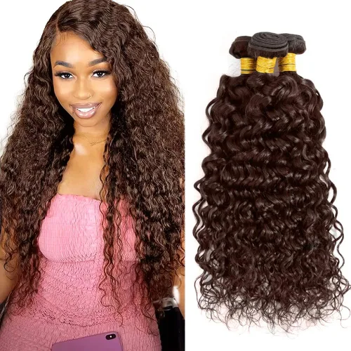 Vista 57 de Color 30 paquetes de cabello humano marrón onda del cuerpo paquetes 8 10 12 pulgadas brasileño virgen Remy extensiones de cabello humano doble trama