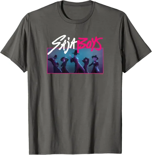 Vista 69 de Camiseta Oficial de KPop Demon Hunters Saja para Niños Negro