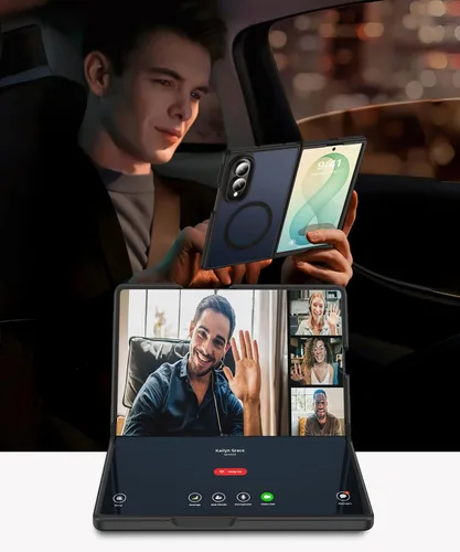 Vista 8 de NO.1 Magnetic for Samsung Galaxy Z Fold 8 Case with MagSafe Black [Military Grade Drop Tested][Translucent Matte][Anti-Fingerprint] Soft Silicone