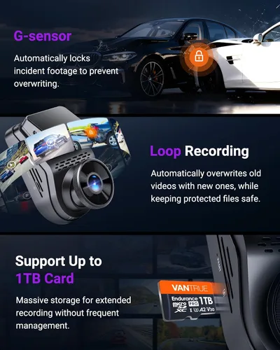 Vista 7 de Vantrue S1 Pro Dash Cam frontal STARVIS 2, mini cámara de tablero de 2.7 K para automóviles, ADAS, control de aplicaciones, WiFi GPS integrado