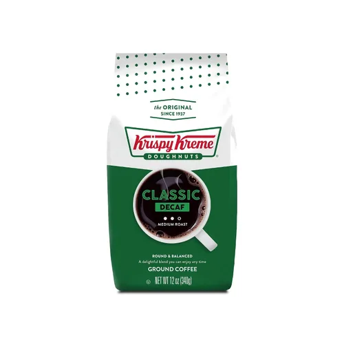 Vista 3 de Krispy Kreme Doughnuts Classic Café molido descafeinado en bolsa, 12 onzas