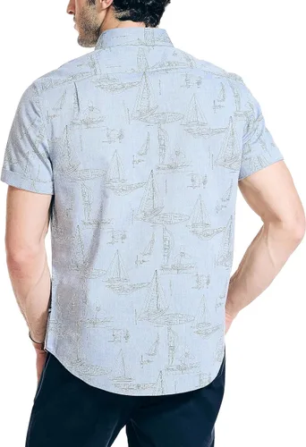 Vista 2 de Nautica Camisa de manga corta de cambray estampada para hombre