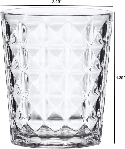 Vista 5 de KLIFA - CUPID- Juego de 6 vasos acrílicos de 16 onzas, sin BPA, apilables, aptos para lavavajillas, transparente