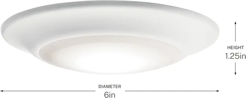 Vista 5 de Kichler Lighting 43878WHLED30 - Foco LED Downlight Gen I, color blanco, 6 pulgadas Luz blanca cálida de 3000K con rendimiento regulable y fácil