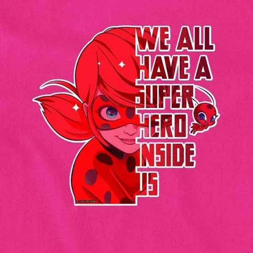 Vista 2 de Pop Threads Miraculous Ladybug and Cat Noir Merch Hero Inside Youth Kids Girl Boy T-Shirt
