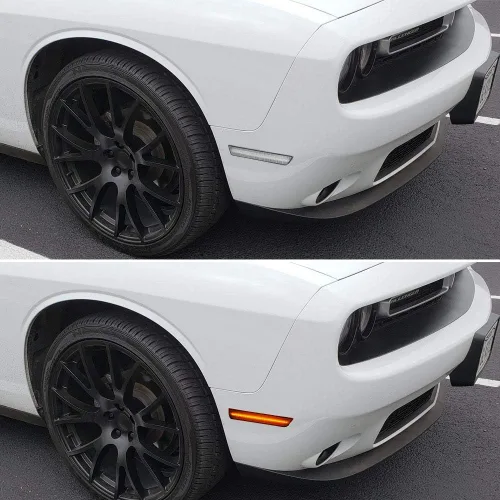 Vista 5 de Kits de luces laterales LED con lentes transparentes Challenger ámbar/rojas delanteras y traseras para Dodge Challenger 2008 2009 2010 2011 2012