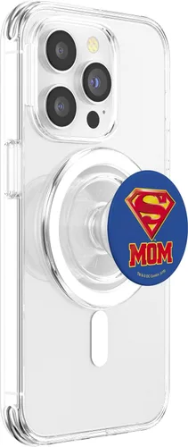 Vista 3 de Superman Super Mom Shield Logo PopSockets MagSafe PopGrip para iPhone