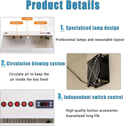 Vista 3 de Pet Incubator Box Large Pet Brooder Nursery with Heating, Brooders and Incubators, Puppy Cat Incubator, Intelligent Constant Temperature Animal