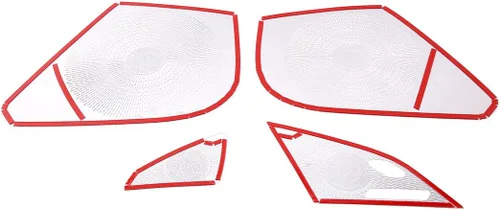 Vista 9 de TINKI Cubierta de acero inoxidable para altavoz de puerta de automóvil compatible con Chevrolet Corvette C7 2014 2015 2016 2017 2018 2019 Accesorios