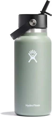 Vista 44 de Hydro Flask de boca ancha con tapa Flex de pajita de 24 onzas Agave