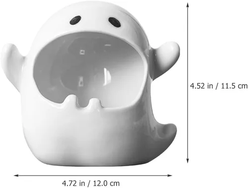 Vista 7 de GANAZONO Cenicero fantasma adorno de cerámica lindo soporte decorativo para fumadores compacto para uso en interiores, decoración de mesa para sala