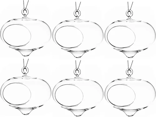 Vista 10 de WGV - Terrario colgante de cristal para plantas, ancho 5 pulgadas, altura 5 pulgadas, corazón de San Valentín, maceta de aire para suculentas, luz