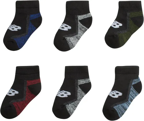 Vista 4 de New Balance Calcetines para bebé, paquete de 6 calcetines acolchados de corte de un cuarto (bebébebé)