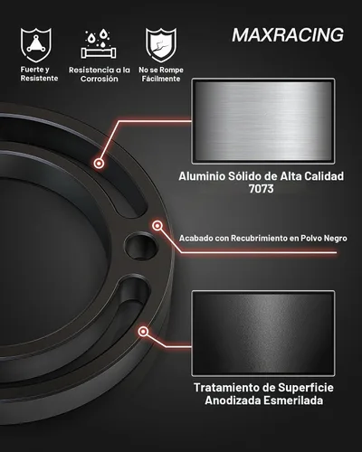 Vista 2 de MAXRACING - Kit de nivelación frontal de 1.5 pulgadas, espaciadores de elevación de puntales, para tracción de 2 y 4 llantas