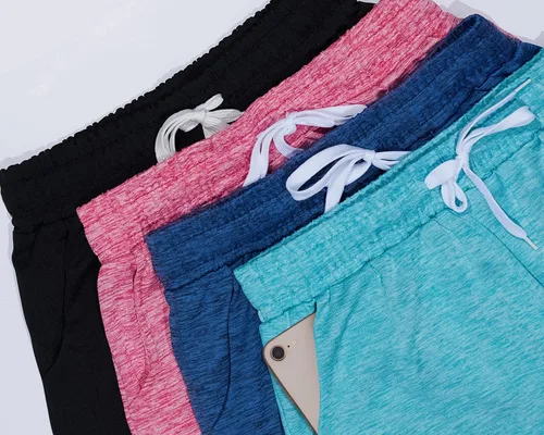 Vista 4 de Paquete de 4 pantalones cortos para correr con cordón y bolsillos para niñas