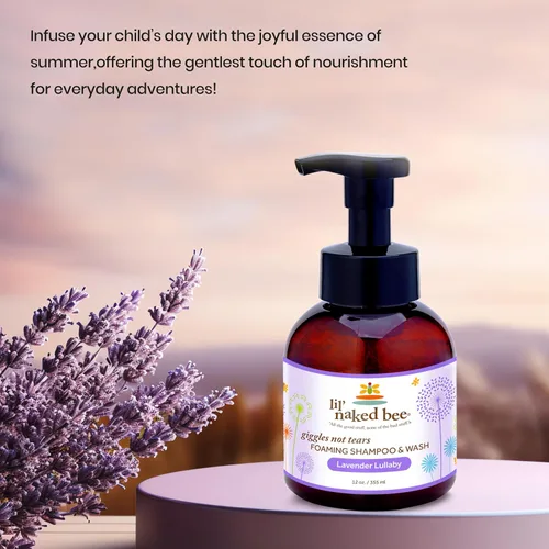 Vista 6 de Lil Naked Bee Lavender Lullaby Giggles Not Tears - Champú y lavado en espuma (12 onzas) Champú para bebés y jabón para bebés para niños, ideal