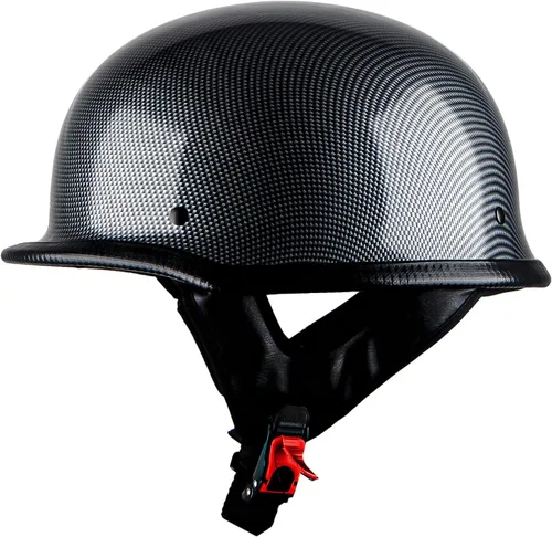 Vista 12 de 1Storm Casco de media cara para motocicleta, estilo alemán abierto, aprobado por DOT: HKY602 rosa brillante