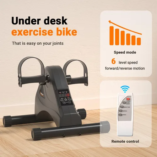 Vista 2 de TODO Mini bicicletas de ejercicio con pedal motorizado, para debajo del escritorio, para rehabilitación y terapia física de piernas de brazo