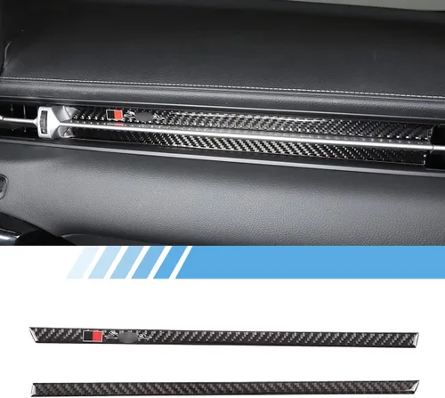Vista 2 de Adhesivo decorativo de salida de aire para consola central de automóvil (con letra), apto para Toyota Supra GR A90 A91 MK5 2019-2022, borde de fibra