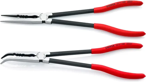 Vista 2 de Juego de 2 alicates de punta de aguja extra largos con bolsa de retención y KNIPEX - 31 11 160 herramientas - Alicates de punta de aguja (3111160)