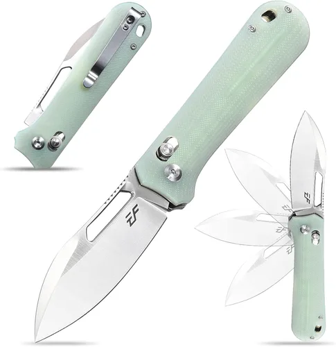 Vista 10 de Eafengrow EF963 Cuchillo plegable D2 Hoja de acero G10 Mango EDC Herramientas Cuchillos para trabajar al aire libre Camping (negro)