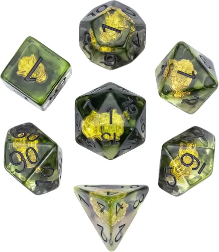 Vista 40 de UDIXI Juego de 7 dados poliédricos DND D&D, RPG D y D con bolsa de almacenamiento para juegos de rol y otros juegos de mesa (Aarakocra)