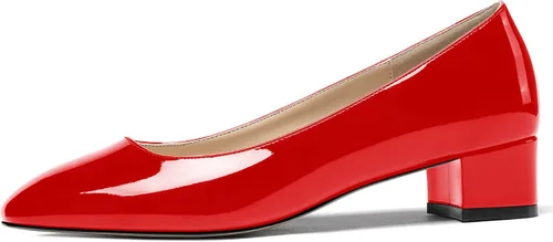 Vista 2 de WAYDERNS Zapatos de tacón bajo grueso con punta cuadrada para mujer, de 1.5 pulgadas