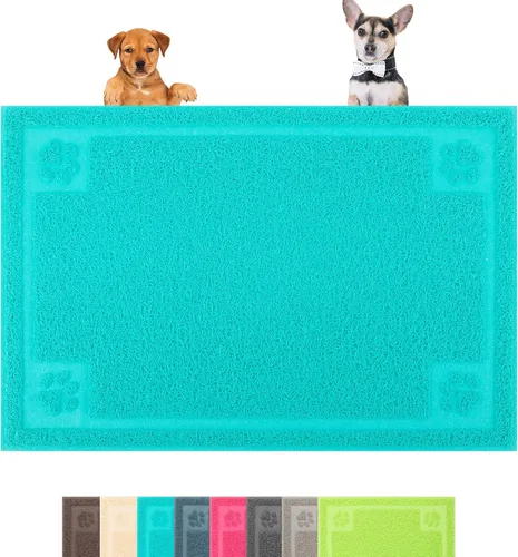 Vista 10 de Darkyazi Tapete de alimentación para mascotas grande para perros y gatos, 24 x 36 pulgadas, flexible y fácil de limpiar, lo mejor para tapete