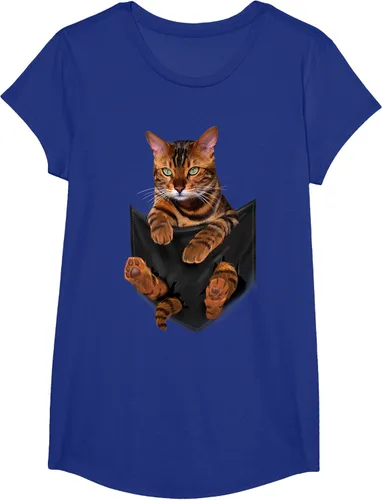 Vista 63 de Camiseta de bolsillo con estampado de tigre y gato Negro
