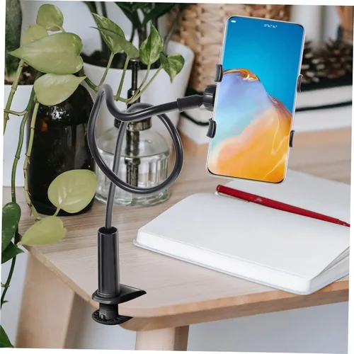 Vista 3 de Soporte para teléfono con clip, soporte para computadora portátil, multifuncional, ajustable, para teléfono celular, soporte para computadora