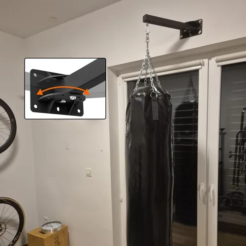 Vista 4 de Soporte de pared para colgar bolsas pesadas, colgador ajustable para bolsa de boxeo, 7 posiciones ajustables, soporte de pared para boxeo, Muay Thai