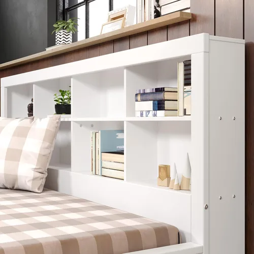 Vista 2 de Donco Kids Equable Modern - Estantería doble con acabado blanco