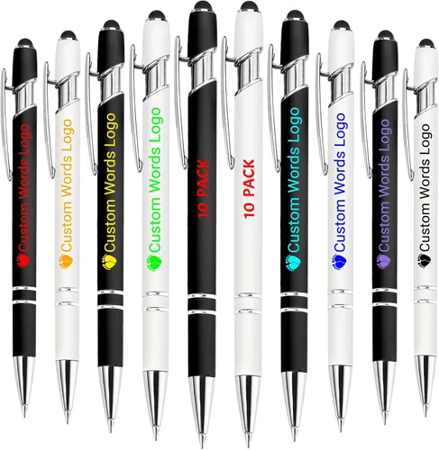 Vista 11 de Bolígrafo personalizado con nombre, bolígrafo personalizado, logotipo, tinta negra suave, regalo personalizado para mujeres, hombres, negocios