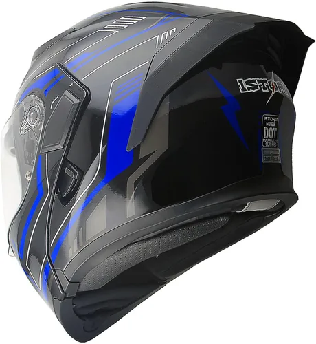 Vista 2 de 1Storm Casco modular de cara completa para motocicleta con doble visera abatible y protector solar: HB89 Flecha Azul