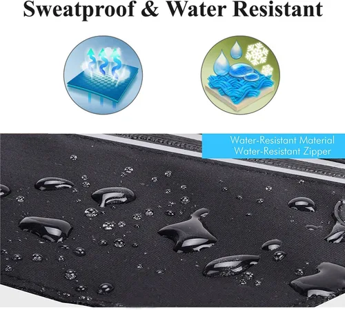 Vista 5 de Riñoneras para mujer, riñonera impermeable para hombres, cinturón ajustable para correr, cinturón de bolsillo delgado y expandible, soporte