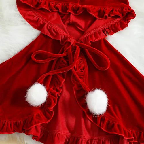 Vista 5 de Capa de princesa con capucha para niñas, disfraz para Halloween, Navidad, carnaval, cosplay
