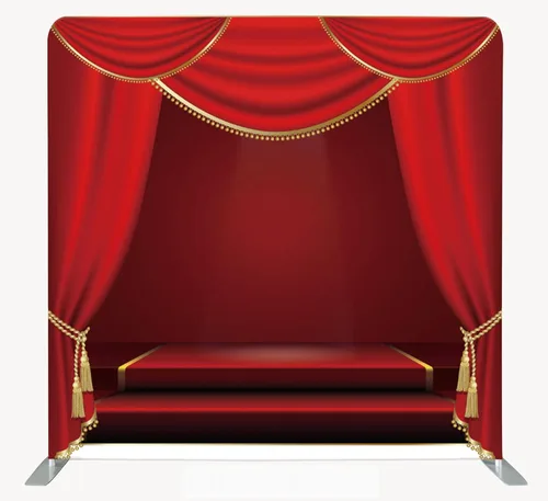 Vista 16 de Telón de fondo de cabina de fotos de 8 pies, logotipo personalizado, impresión de doble cara con soporte de tubo de aluminio y bolsa de transporte